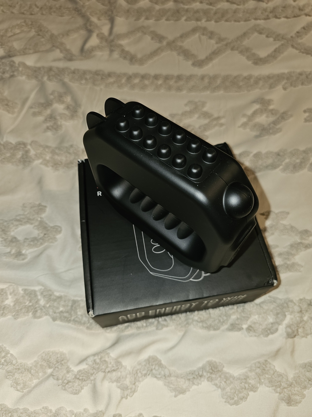 Black Textured Handheld Massage Roller